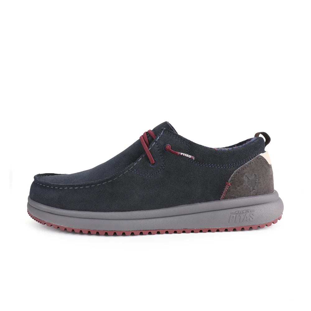 Pitas Padar wallabi uomo in suede blù