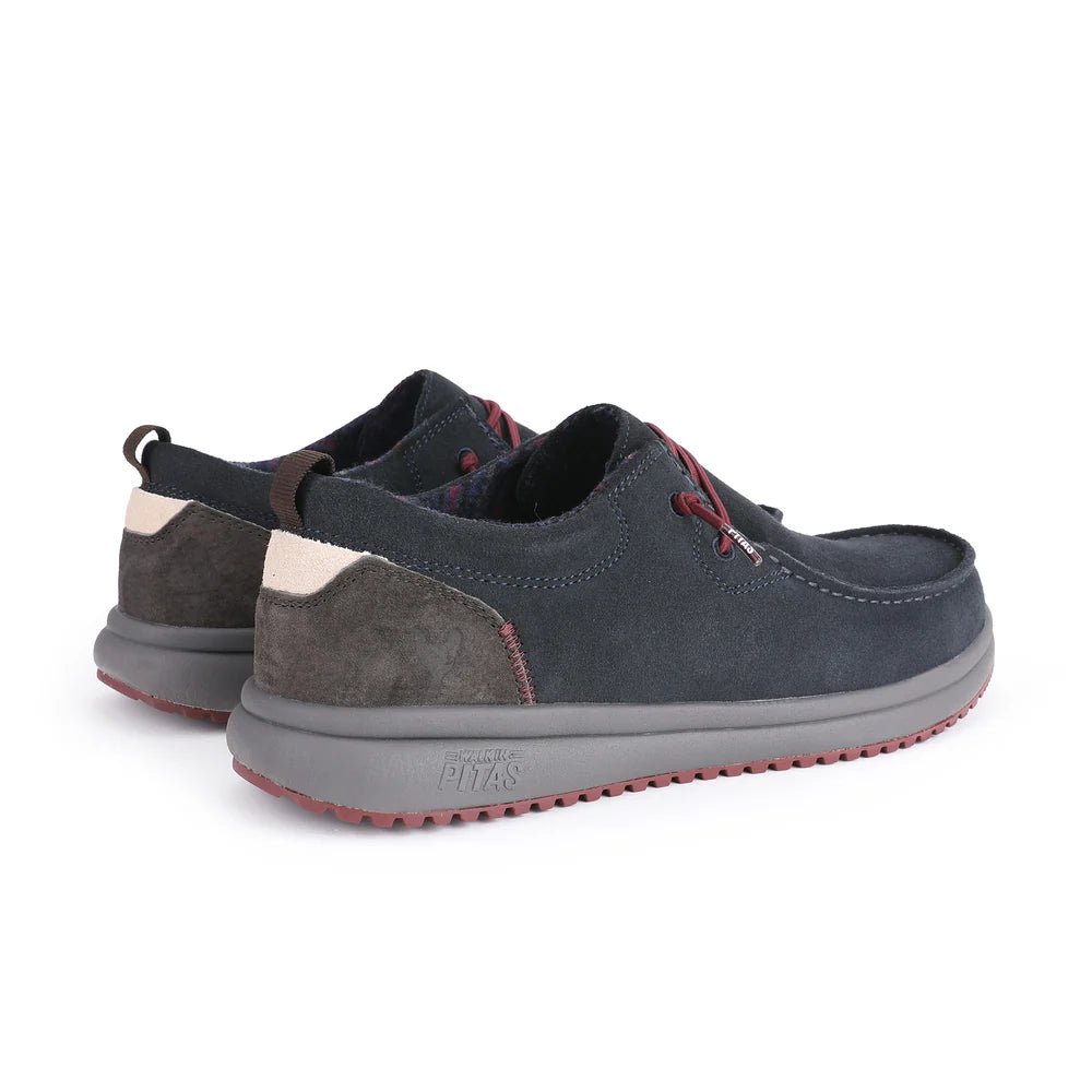Pitas Padar wallabi uomo in suede blù