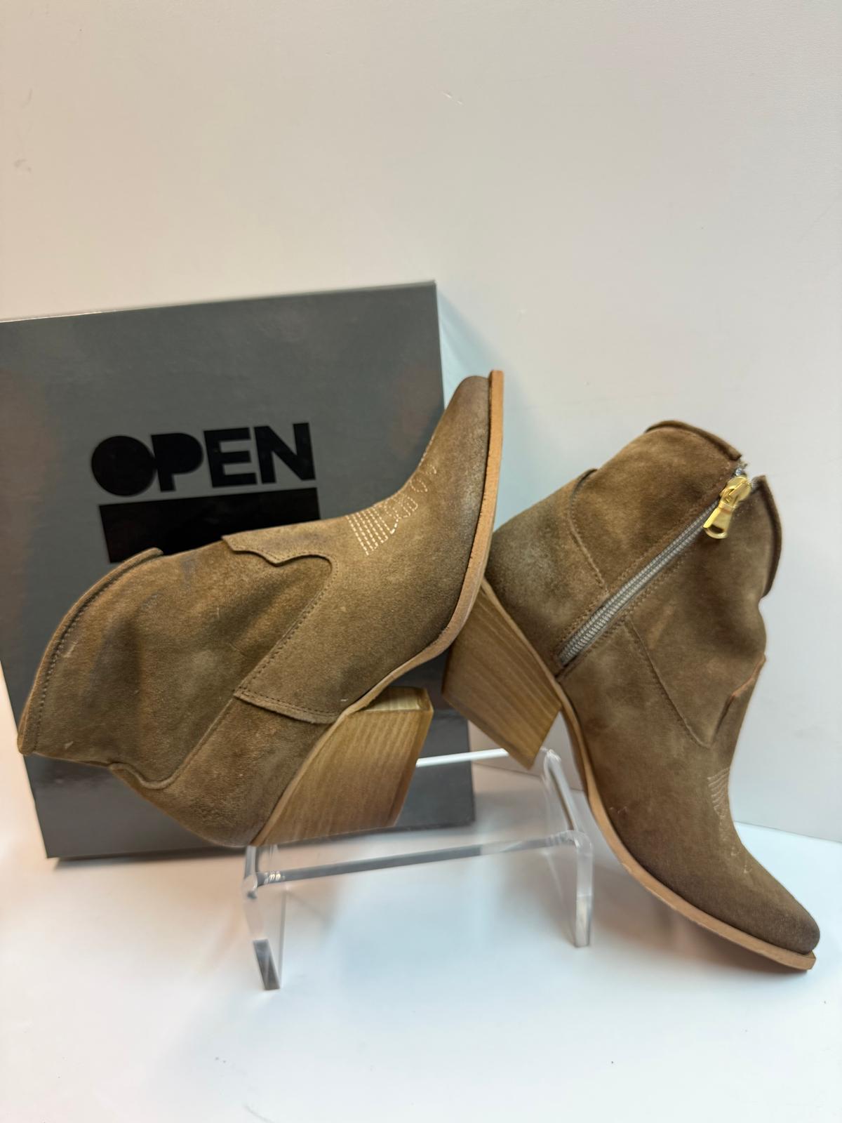 Open Too GX4 tronchetto texano donna in pelle scamosciata taupe