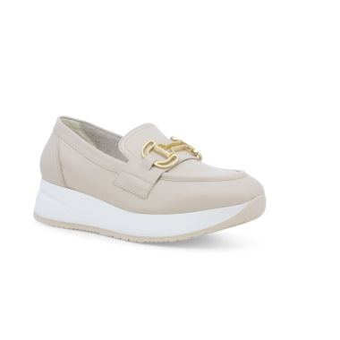Melluso R20088 Sneakers mocassino donna in pelle latte
