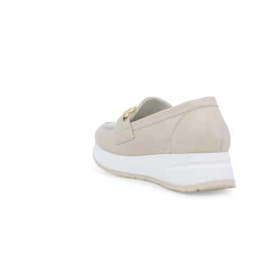 Melluso R20088 Sneakers mocassino donna in pelle latte
