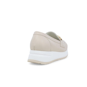 Melluso R20088 Sneakers mocassino donna in pelle latte