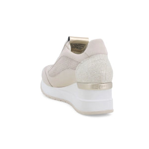 MELLUSO R20444 SNEAKERS DONNA IN PELLE BEIGE O BLU