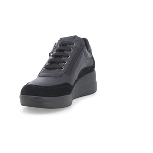 Melluso 25655 sneakers donna in pelle e camoscio nero