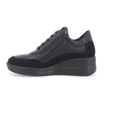 Melluso 25655 sneakers donna in pelle e camoscio nero