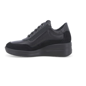 Melluso 25655 sneakers donna in pelle e camoscio nero