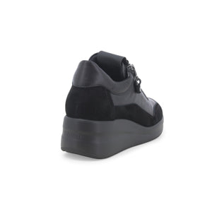 Melluso 25655 sneakers donna in pelle e camoscio nero