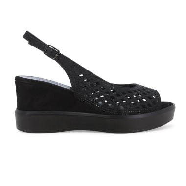 Melluso R80555 Sandalo donna in camoscio nero