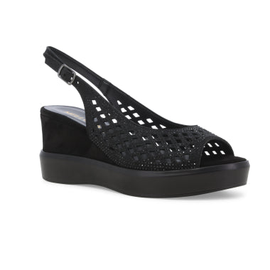 Melluso R80555 Sandalo donna in camoscio nero