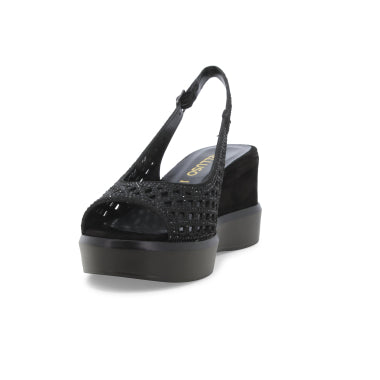Melluso R80555 Sandalo donna in camoscio nero
