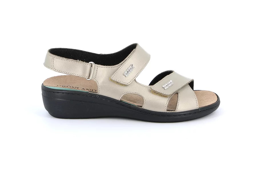 Grunland SE0214 sandalo comfort ESSI platino