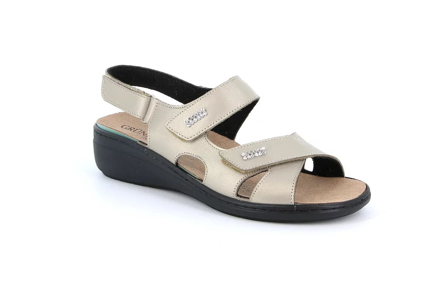 Grunland SE0214 sandalo comfort ESSI platino
