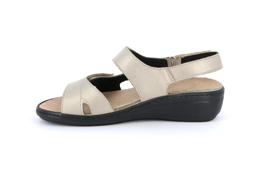 Grunland SE0214 sandalo comfort ESSI platino