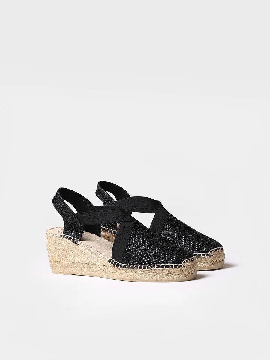 Toni Pons Triton espadrillas da donna vegan lucide nero