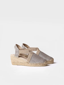 Toni Pons Triton espadrillas da donna vegan lucide platino