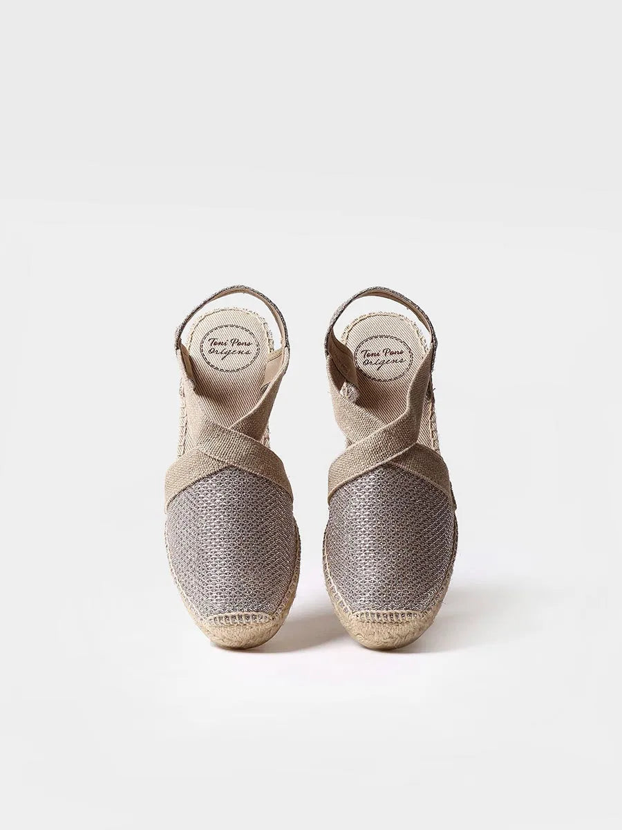 Toni Pons Triton espadrillas da donna vegan lucide platino