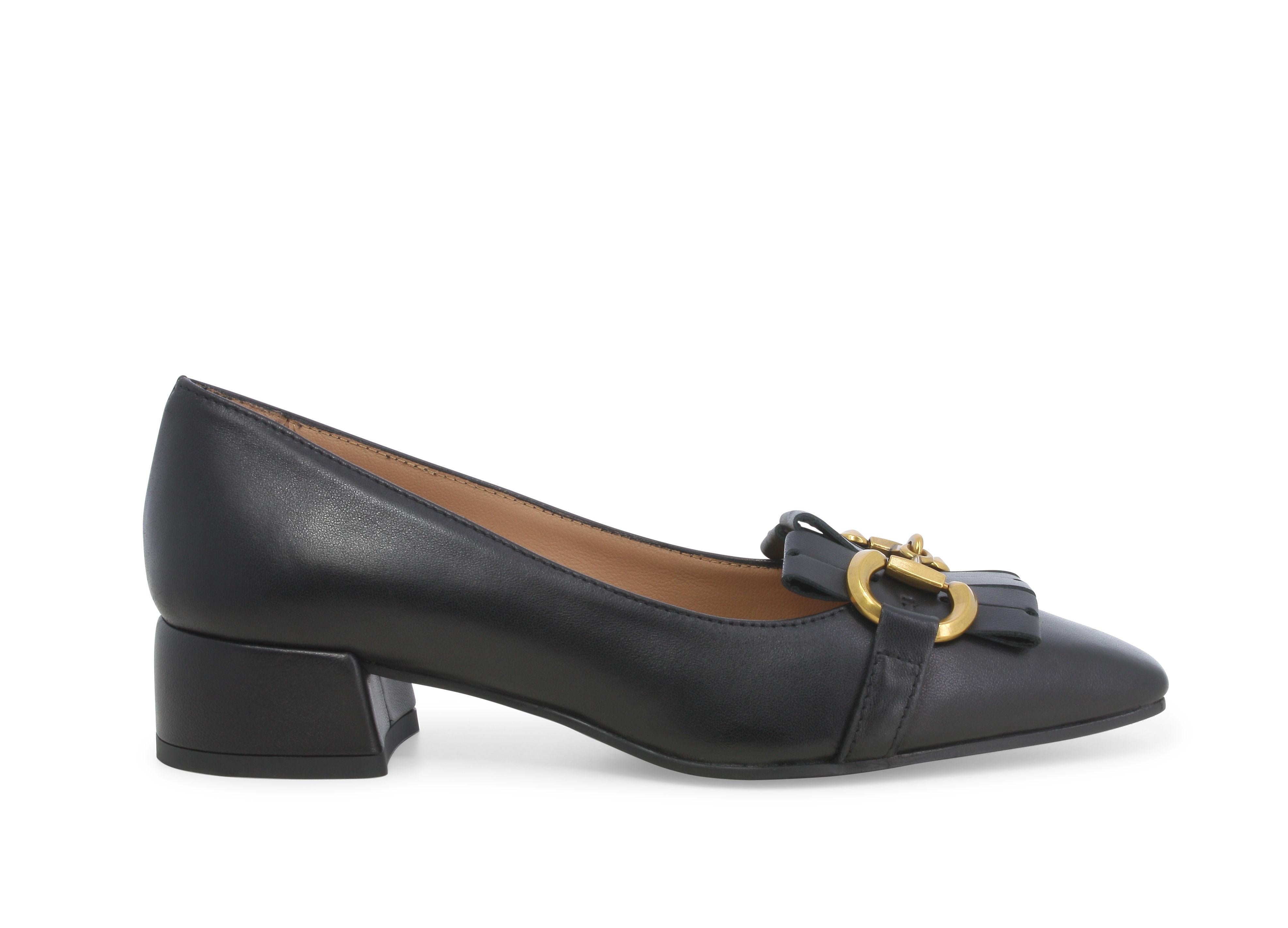 Melluso V5342 dècolletè donna in pelle nero