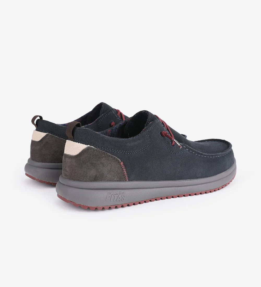 Pitas Padar wallabi uomo in suede blù