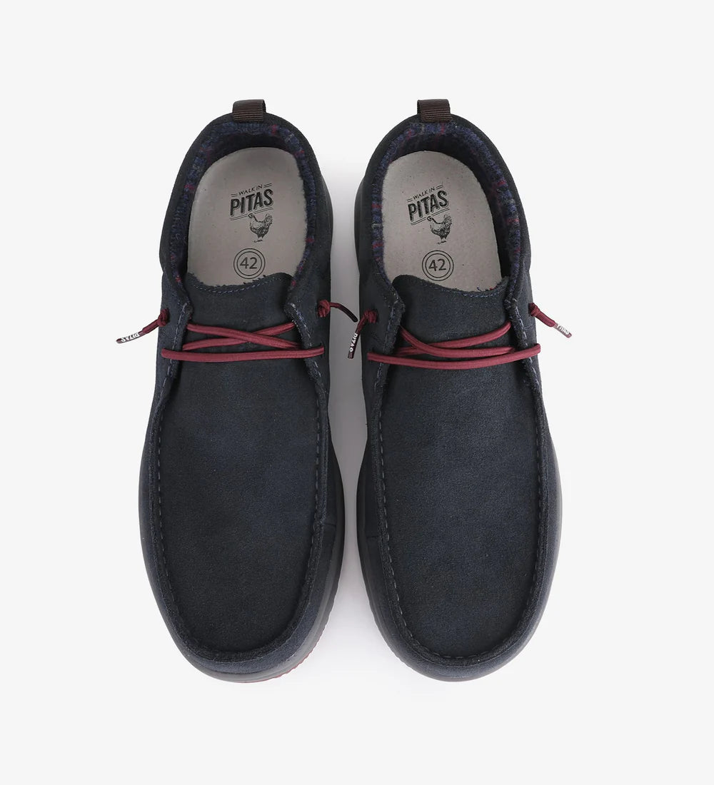 Pitas Padar wallabi uomo in suede blù