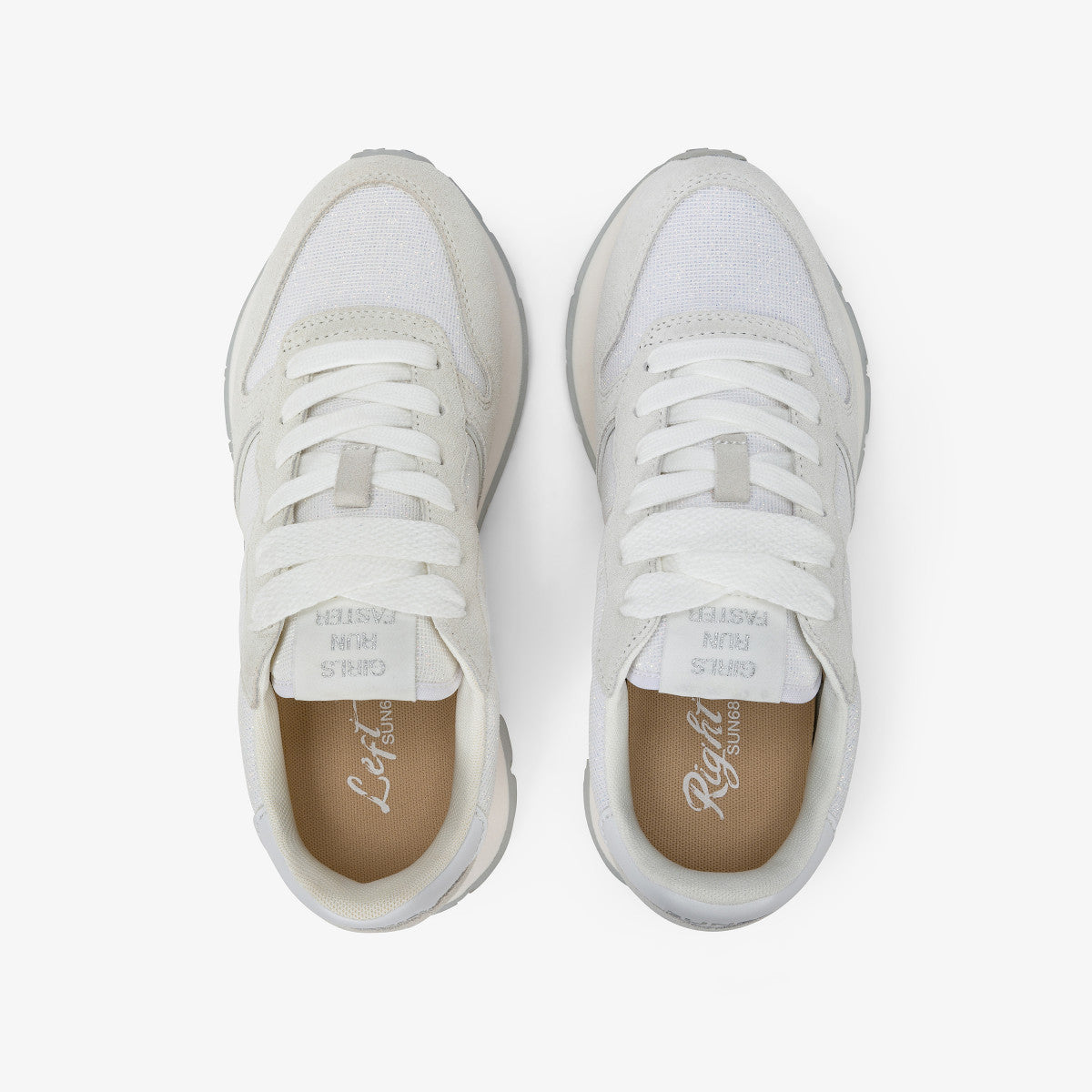 SUN68 Z35203 ALLY GLITTER TEXTILE BIANCO