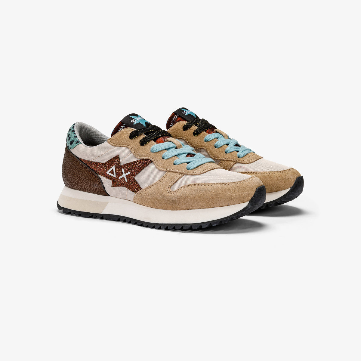 SUN68 BZ43210 STARGIRL GLITTER LOGO BEIGE