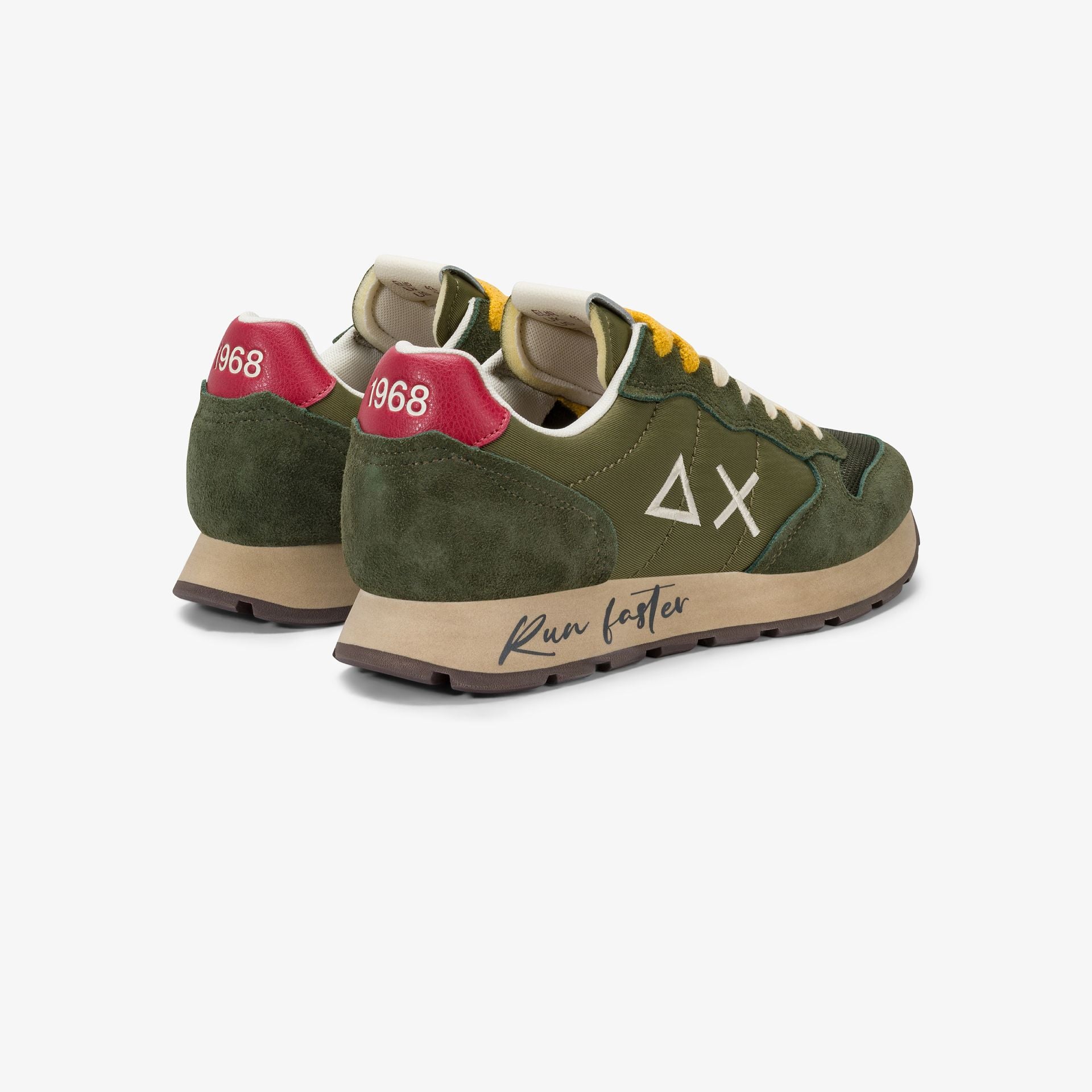 SUN68 BZ45105 Sneaker Tom Vintage in nylon e suede militare scuro