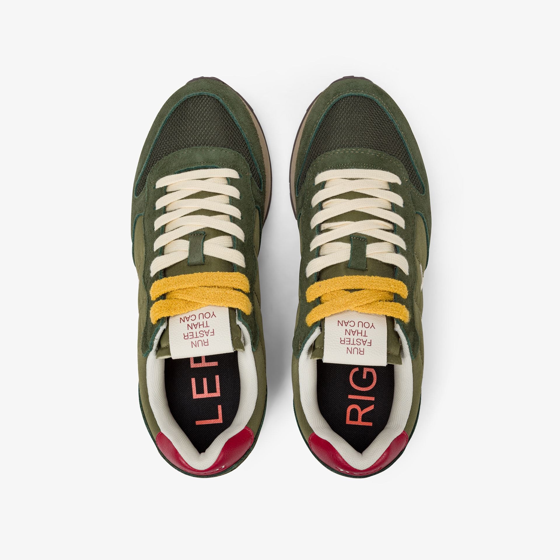 SUN68 BZ45105 Sneaker Tom Vintage in nylon e suede militare scuro