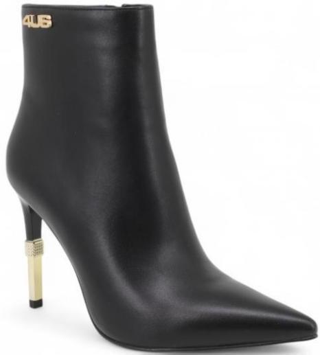 4US 4K2537 stivaletto donna nero con tacco platino