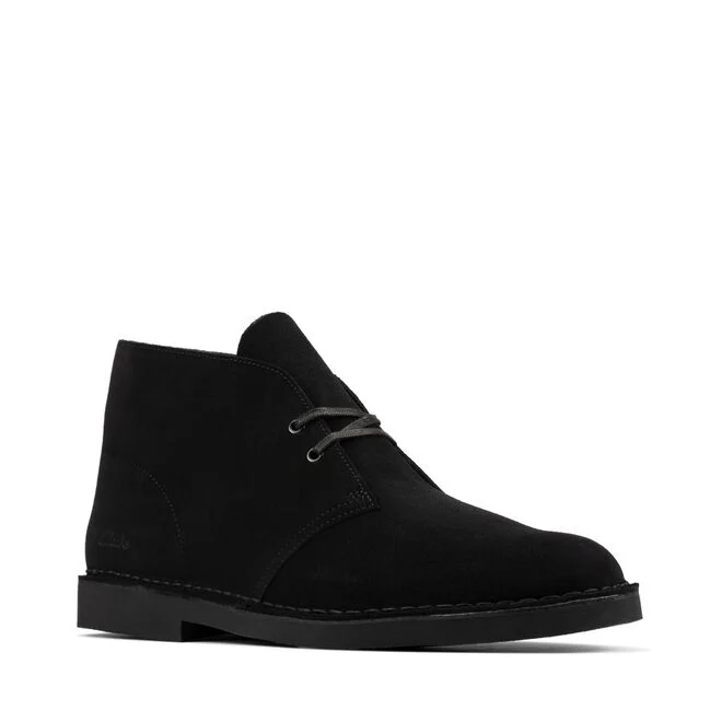CLARKS DESERT BOOT 2 155499 PELLE SCAMOSCIATA NERA