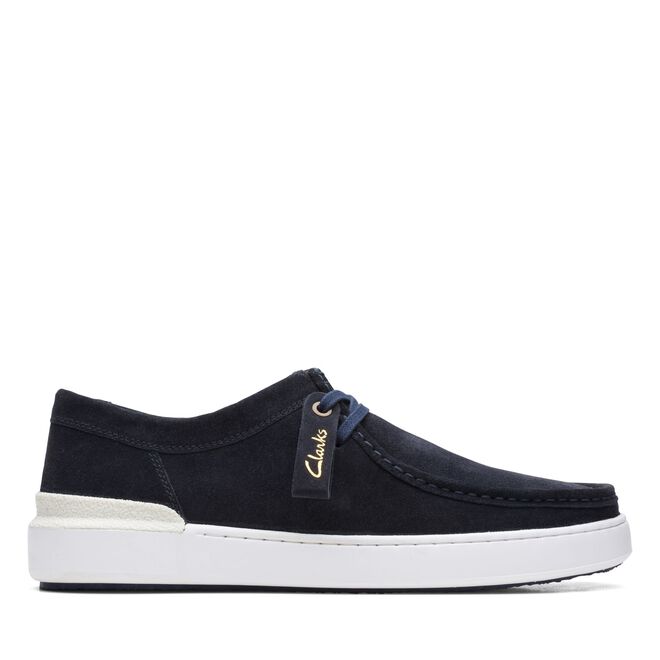 CLARKS COURTLITE WALLY PELLE SCAMOSCIATA BLU NAVY