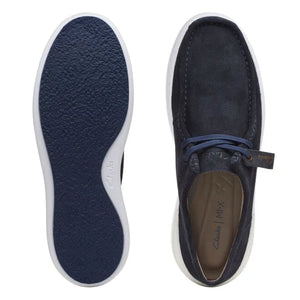 CLARKS COURTLITE WALLY PELLE SCAMOSCIATA BLU NAVY