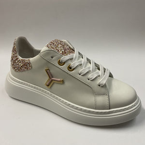 TONAKAI SKLDGC10 SNEAKERS IN PELLE BIANCA + GLITTER