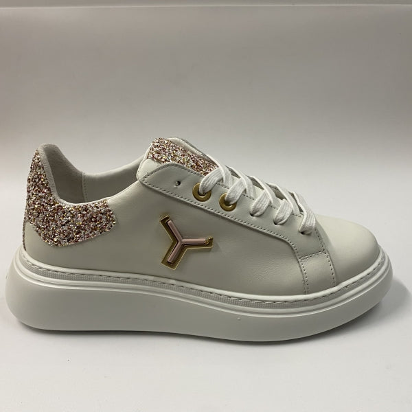 TONAKAI SKLDGC10 SNEAKERS IN PELLE BIANCA + GLITTER