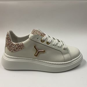 TONAKAI SKLDGC10 SNEAKERS IN PELLE BIANCA + GLITTER