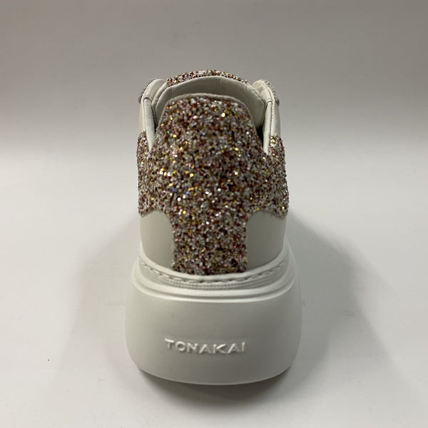 TONAKAI SKLDGC10 SNEAKERS IN PELLE BIANCA + GLITTER