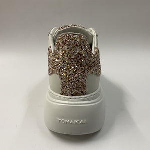 TONAKAI SKLDGC10 SNEAKERS IN PELLE BIANCA + GLITTER