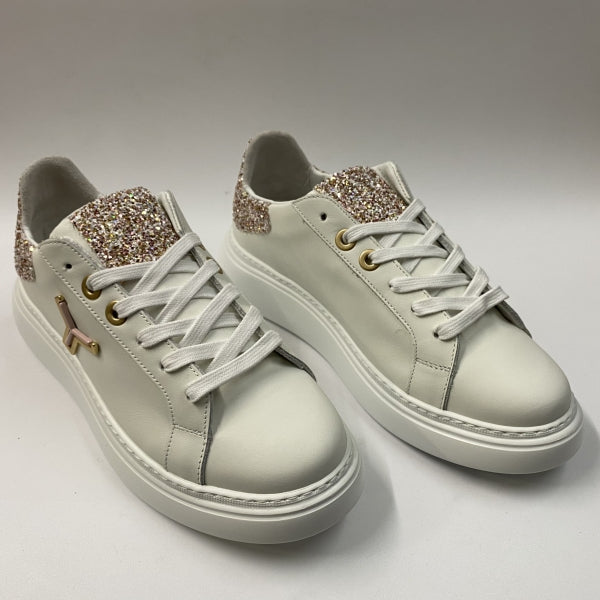 TONAKAI SKLDGC10 SNEAKERS IN PELLE BIANCA + GLITTER