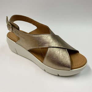 MELLUSO R80407B SANDALO IN PELLE LAMINATA BRONZO