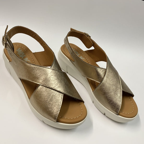 MELLUSO R80407B SANDALO IN PELLE LAMINATA BRONZO