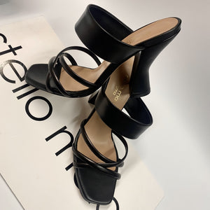 STELIO MALORI NADINE 2 SANDALO CON FASCIA IN NAPPA NERO
