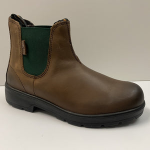 SHOOTERS 6433/06 STIVALETTO DONNA CHELSEA IN PELLE INGRASSATA MARRONE ED ELASTICO VERDE