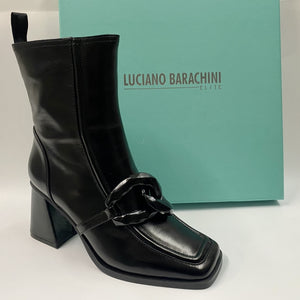 LUCIANO BARACHINI ML233 STIVALETTO CON MORSETTO IN PELLE NERO