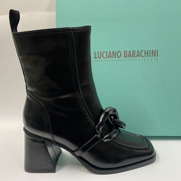 LUCIANO BARACHINI ML233 STIVALETTO CON MORSETTO IN PELLE NERO