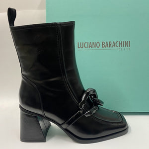 LUCIANO BARACHINI ML233 STIVALETTO CON MORSETTO IN PELLE NERO