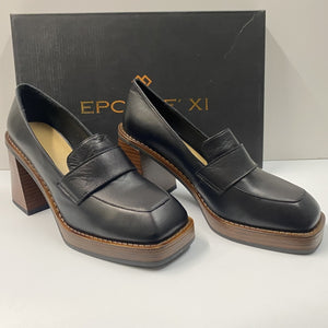 EPOCHE' XI 22163 MOCASSINO DONNA IN PELLE NERO CON TACCO 7 CM