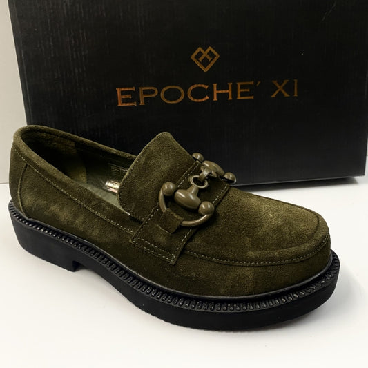 EPOCHE' XI 3706 MOCASSINO DONNA IN PELLE SCAMOSCIATA VERDE