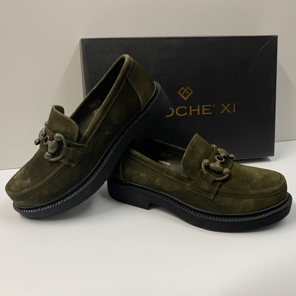 EPOCHE' XI 3706 MOCASSINO DONNA IN PELLE SCAMOSCIATA VERDE