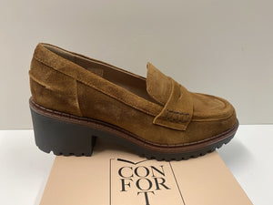 CONFORT 2329 MOCASSINO DONNA BASSO IN PELLE SCAMOSCIATA TABACCO