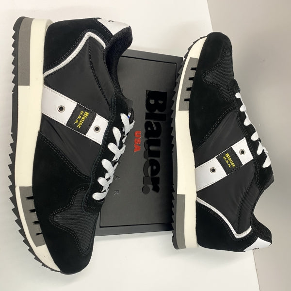 BLAUER QUEENS 01 SUEDE/MESH BLACK/WHITE