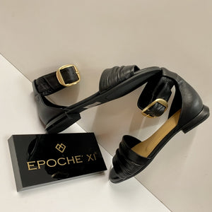 EPOCHE' XI 23003 SANDALO BASSO CON CINTURINO IN PELLE NERO